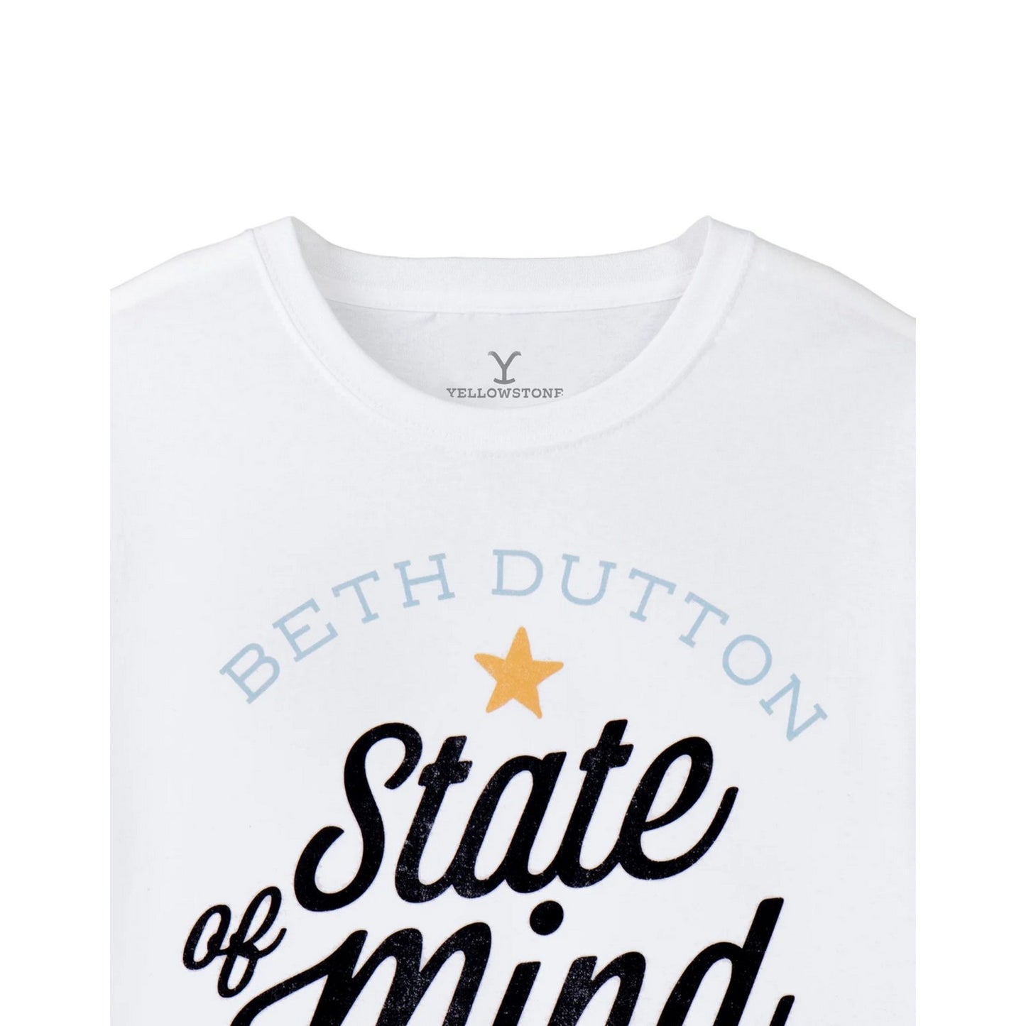 White - Back - Yellowstone Womens-Ladies Beth Dutton State Of Mind T-Shirt