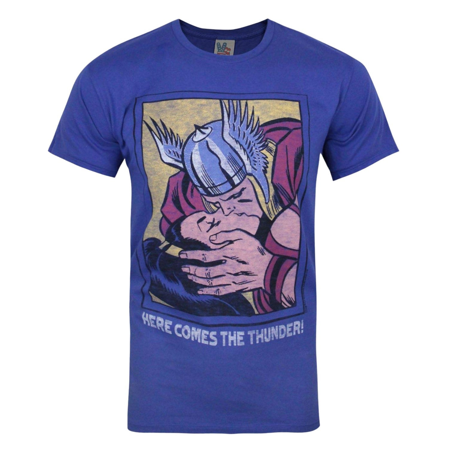 Blue - Front - Junk Food Mens Here Comes The Thunder Thor T-Shirt