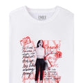 White - Back - Emily In Paris Womens-Ladies Mono Typography Short-Sleeved T-Shirt