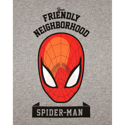 Grey - Back - Spider-Man Mens Friendly Neighbourhood T-Shirt
