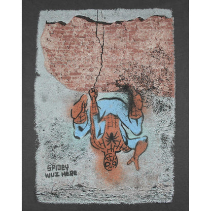 Charcoal - Side - Junk Food Mens Spidey Wuz Here Spider-Man T-Shirt