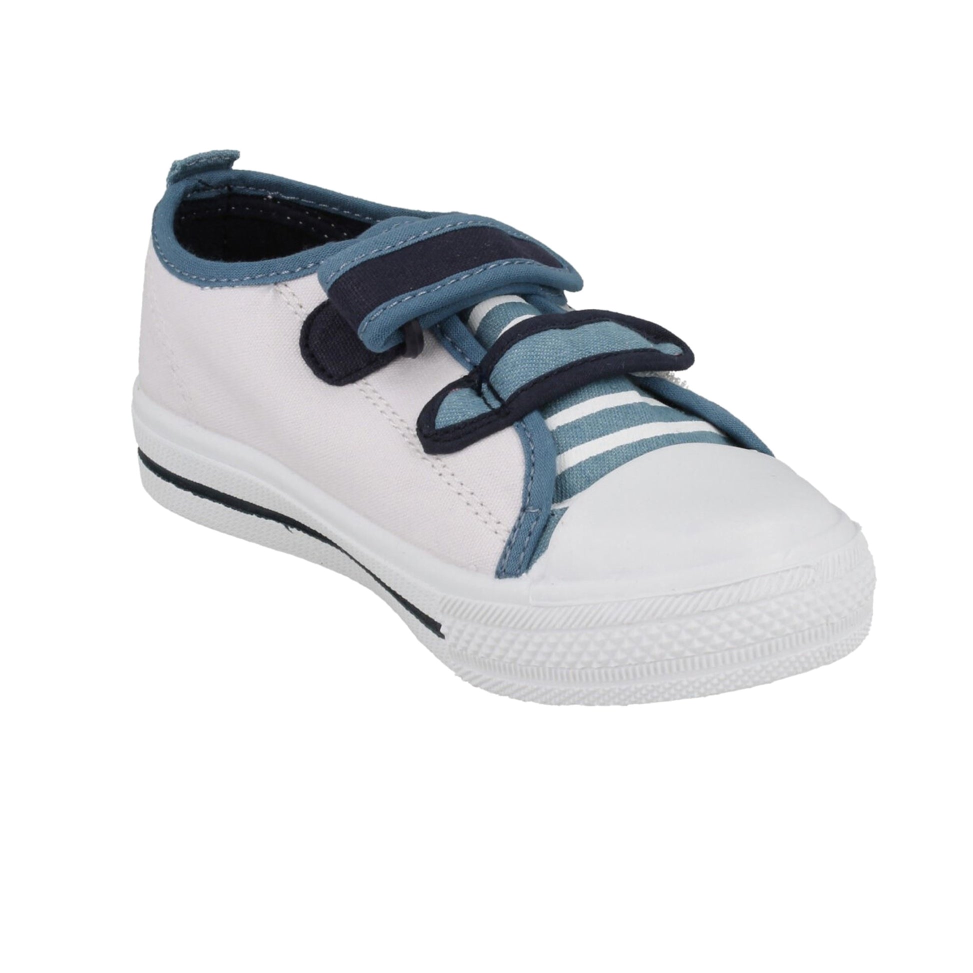 Navy-Blue-White - Pack Shot - Minions Childrens-Kids Bob Touch Fastening Trainers