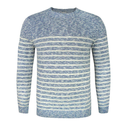 Blue-White - Front - Common Sons Unisex Adult Striped Knitted Jumper