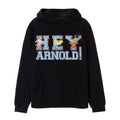 Black - Front - Hey Arnold! Mens Collegiate Hoodie
