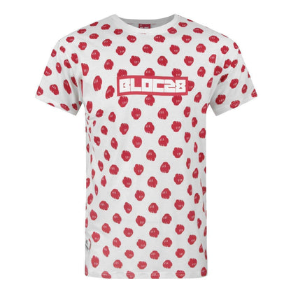 White-Vivid Red - Front - Bloc 28 Mens Gloves Logo T-Shirt