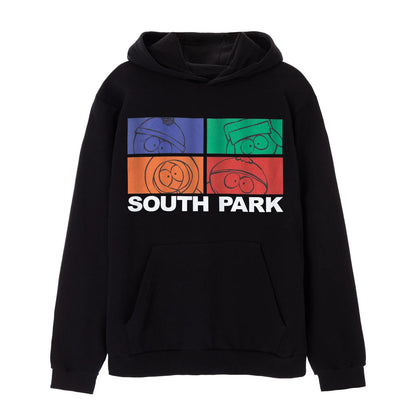 Black - Front - South Park Mens Colour Block Hoodie