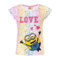 Pink - Front - Despicable Me Childrens-Kids Love Short-Sleeved T-Shirt