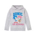 Grey Marl - Front - Sonic The Hedgehog Girls Collegiate Sonic & Amy Hoodie