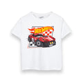 White - Front - Hot Wheels Boys Checkerboard T-Shirt