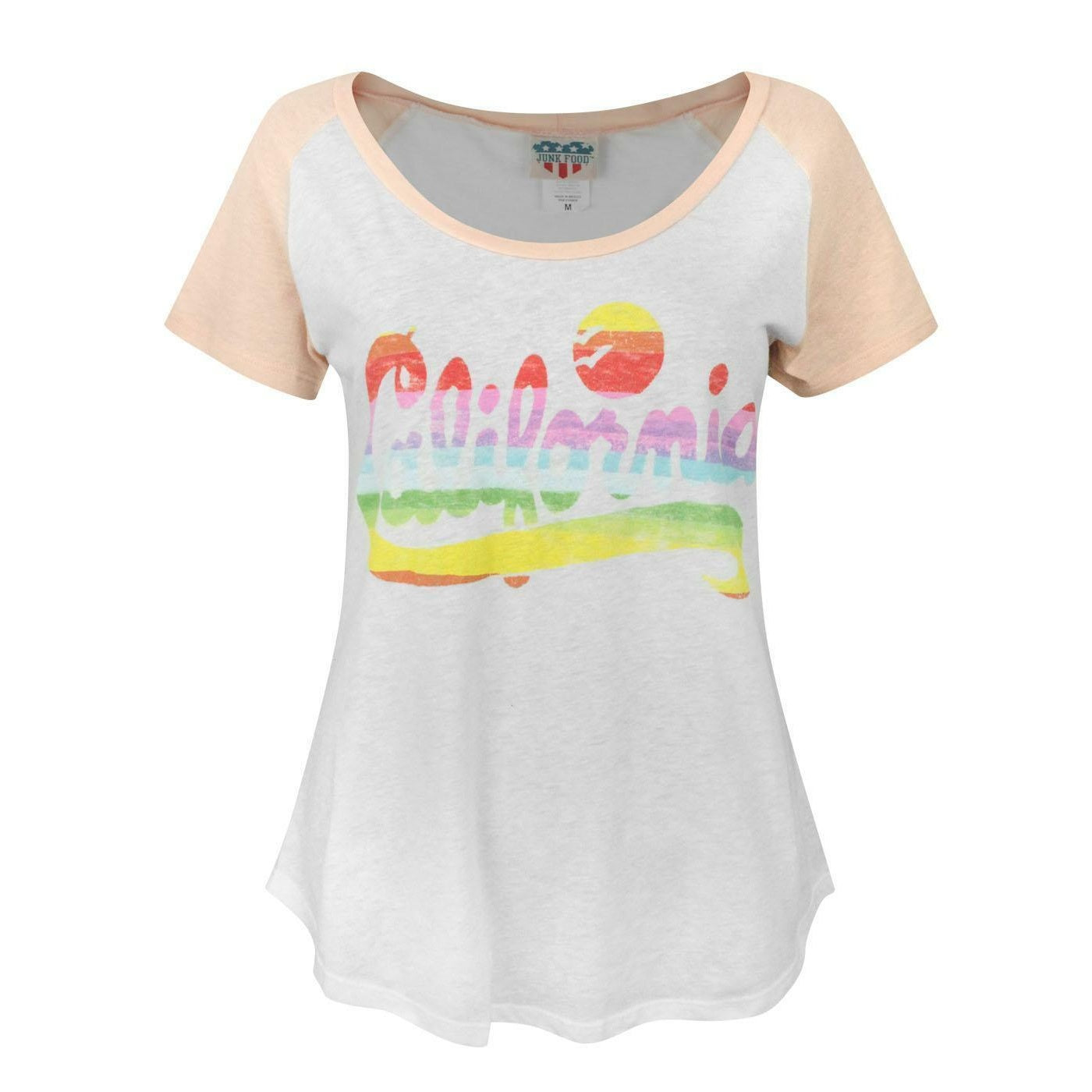 White - Front - Junk Food Womens-Ladies California T-Shirt