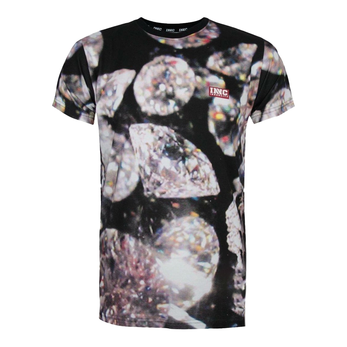 Black - Front - INNERCITY Mens Diamond T-Shirt