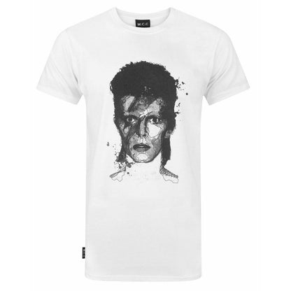 White - Front - W.C.C Unisex Adult David Bowie Longline T-Shirt
