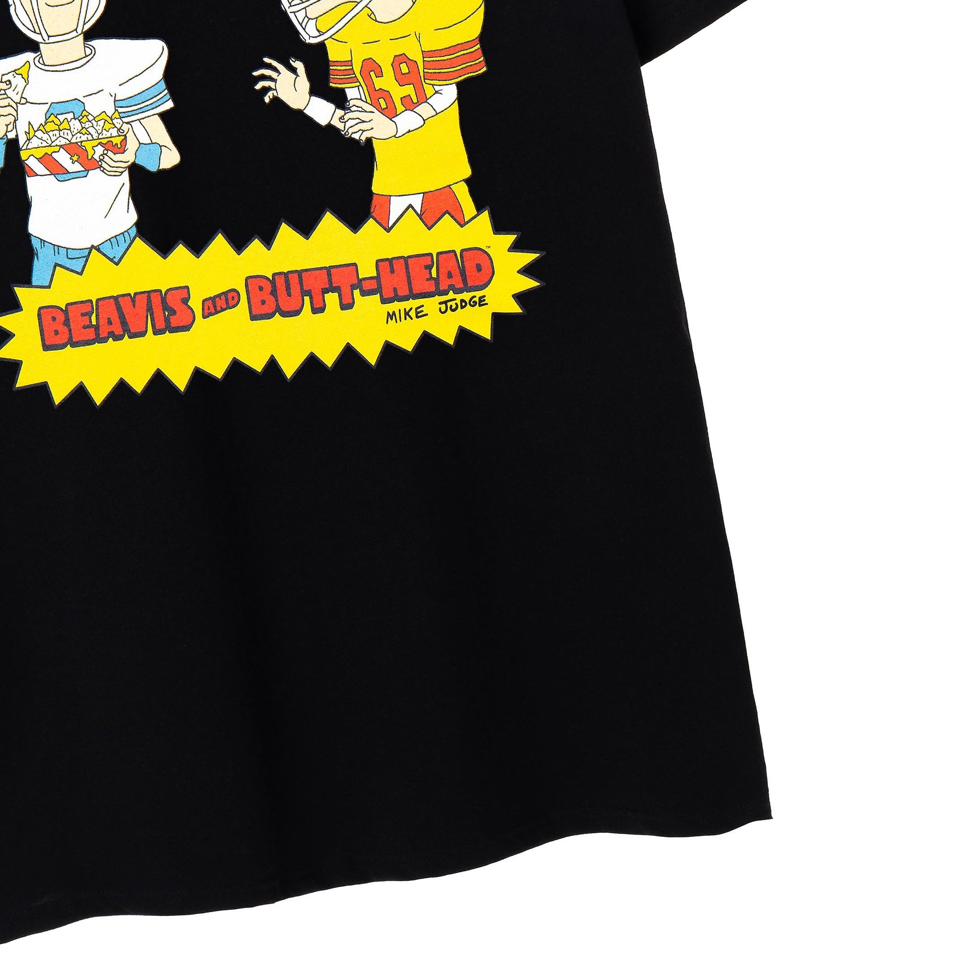 Black - Side - Beavis & Butthead Mens Football Short-Sleeved T-Shirt