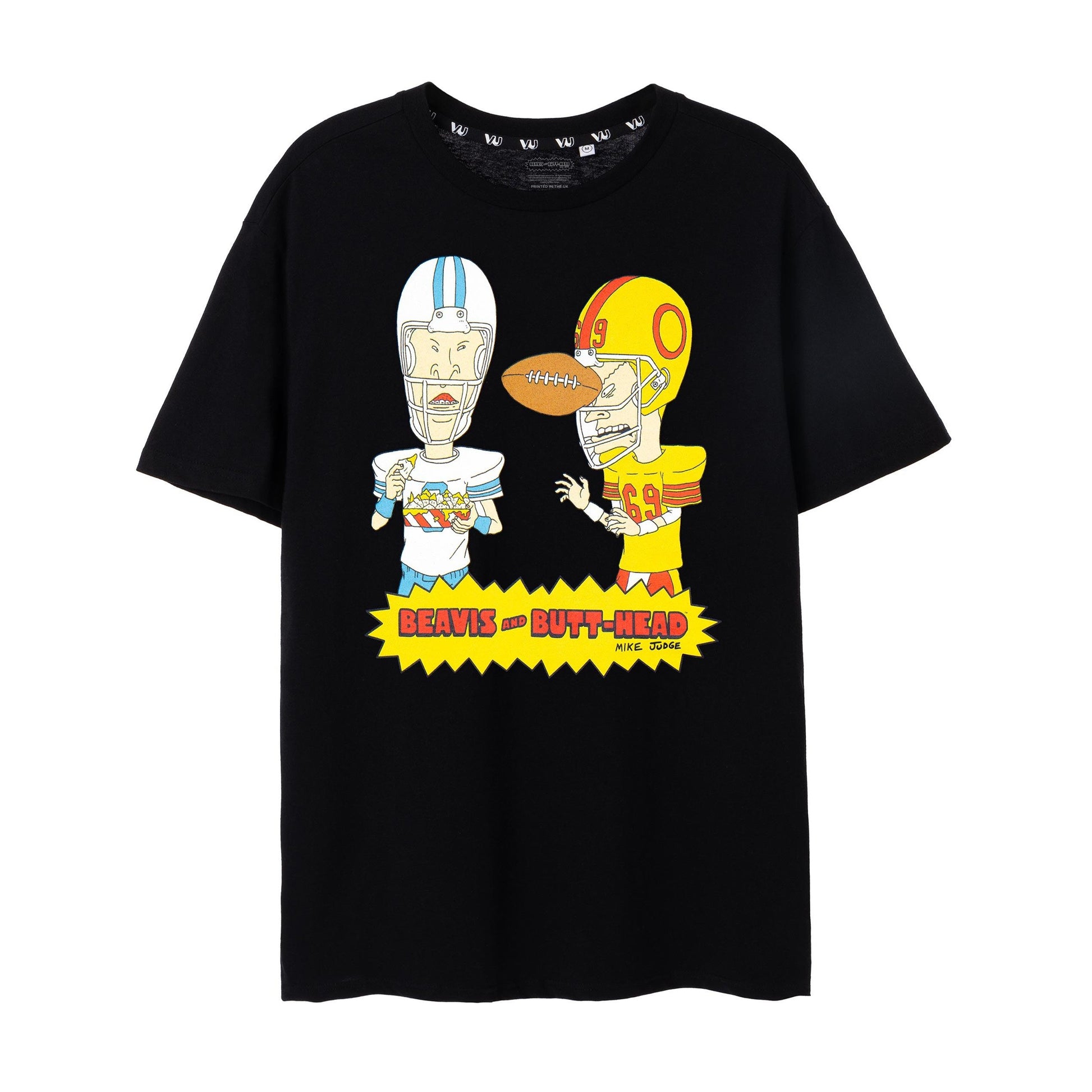 Black - Front - Beavis & Butthead Mens Football Short-Sleeved T-Shirt