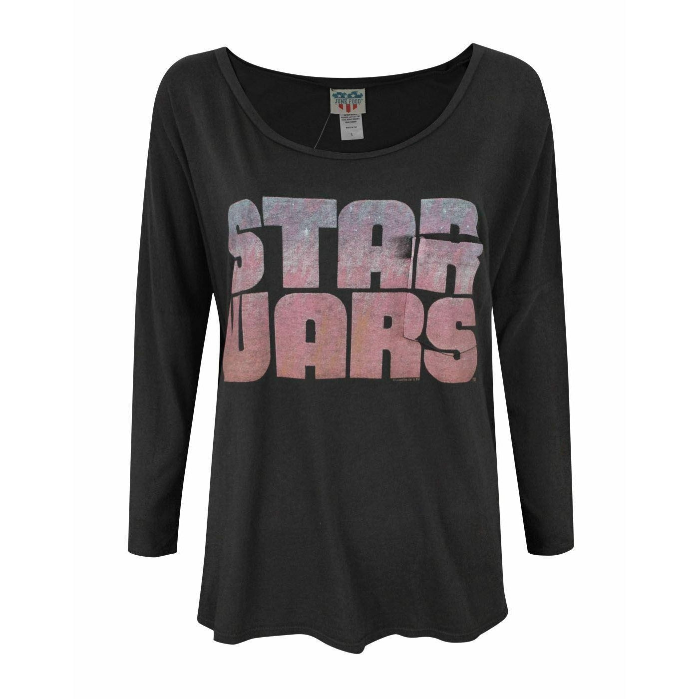Charcoal - Front - Junk Food Womens-Ladies Star Wars Long-Sleeved Top