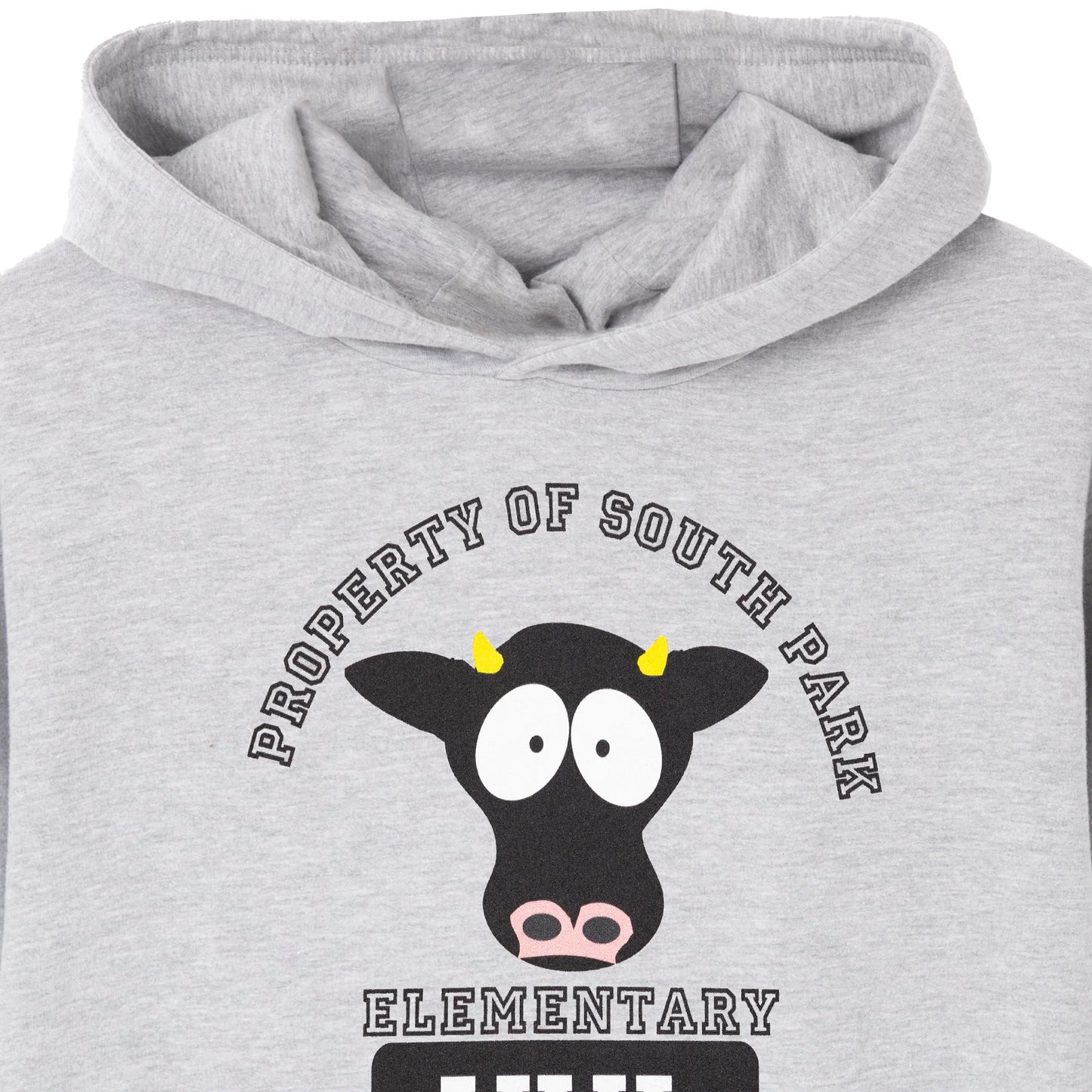 Grey Marl - Back - South Park Mens Cow Hoodie