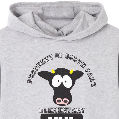 Grey Marl - Back - South Park Mens Cow Hoodie