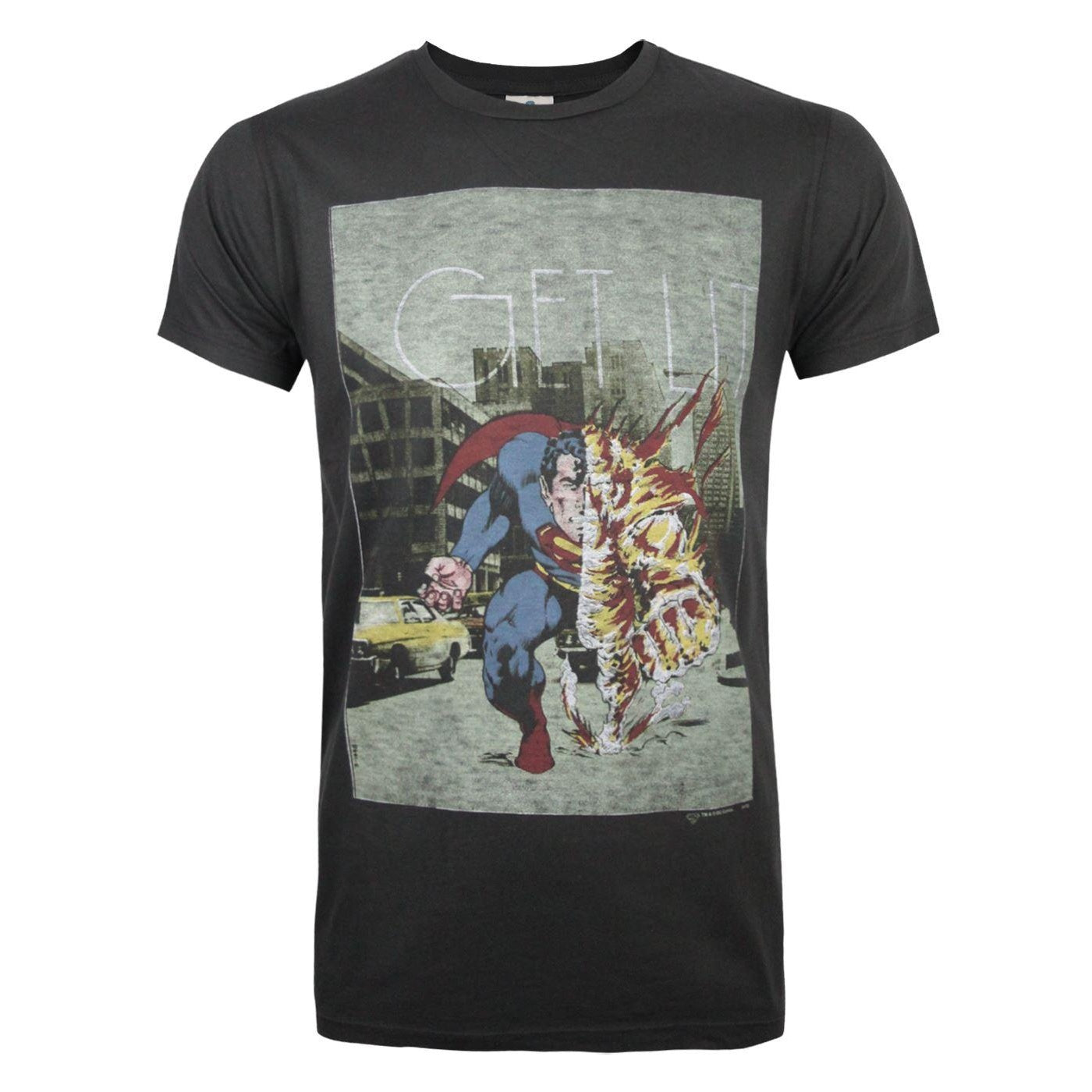 Black - Front - Junk Food Mens Get Lit Superman T-Shirt