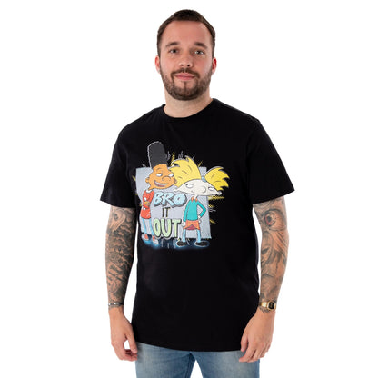 Black - Back - Hey Arnold! Mens Bro It Out Short-Sleeved T-Shirt