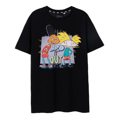 Black - Front - Hey Arnold! Mens Bro It Out Short-Sleeved T-Shirt