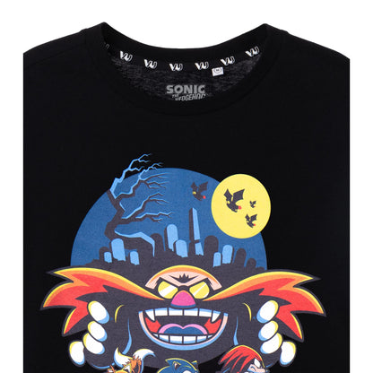 Black - Back - Sonic The Hedgehog Mens Doctor Eggman Short-Sleeved Halloween T-Shirt