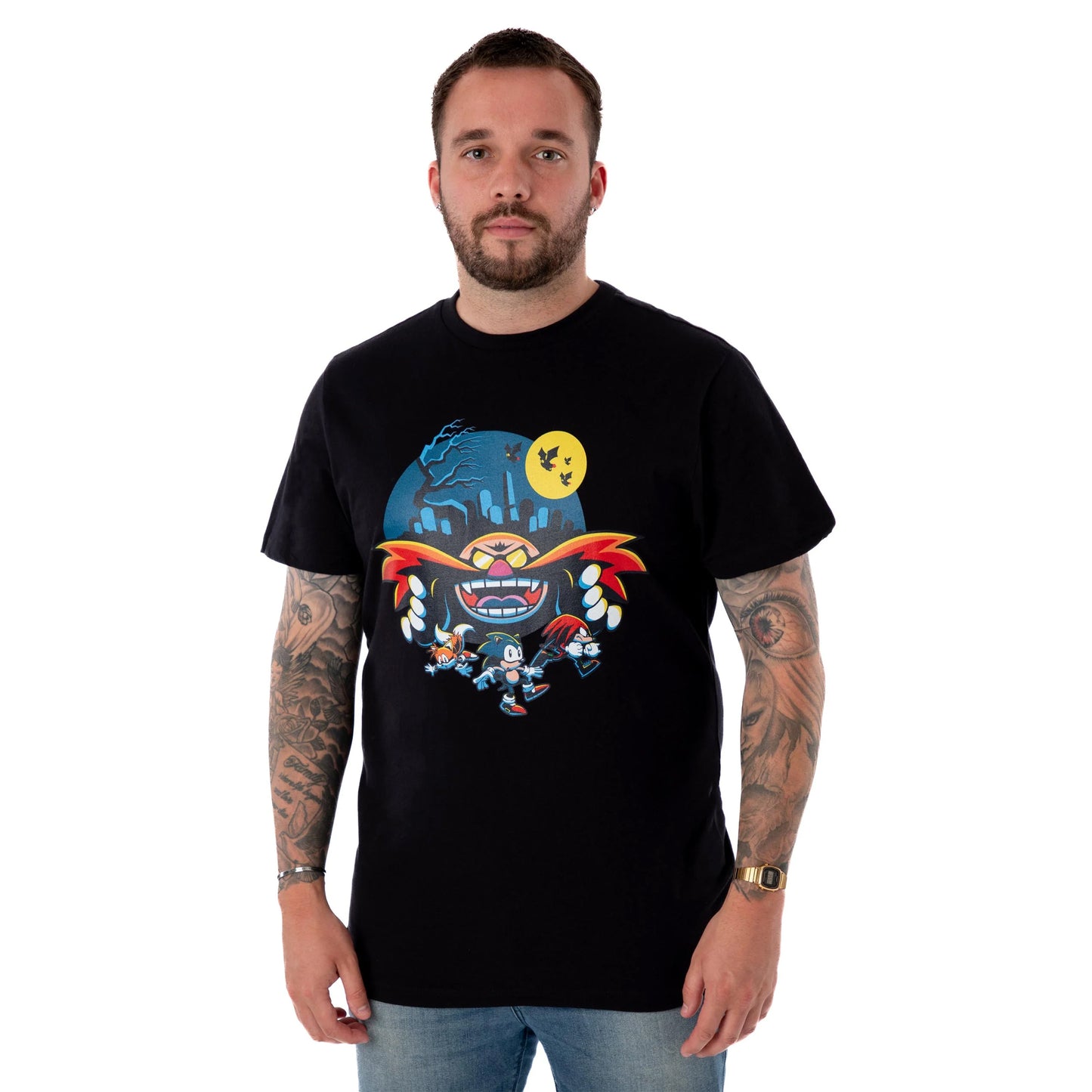 Black - Lifestyle - Sonic The Hedgehog Mens Doctor Eggman Short-Sleeved Halloween T-Shirt