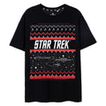 Black - Front - Star Trek Mens Fair Isle Christmas T-Shirt