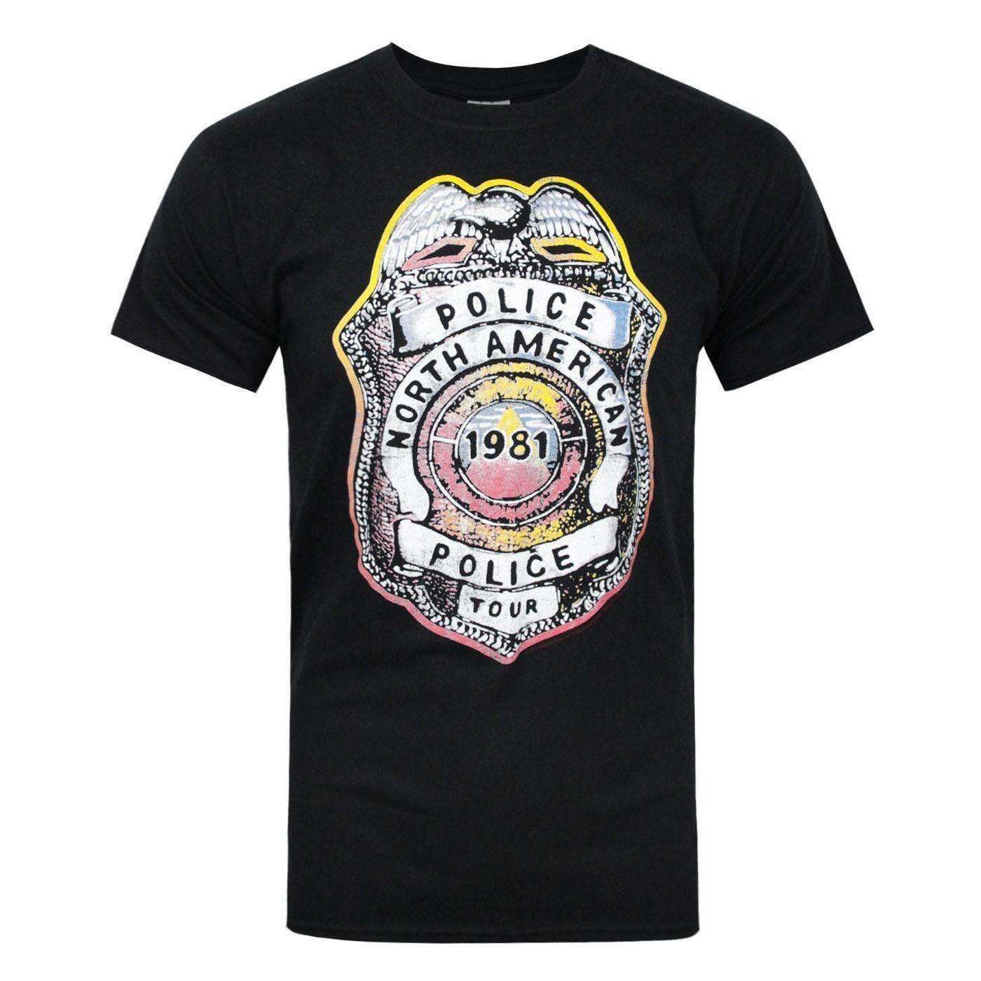 Black - Front - The Police Mens North American Tour 1981 T-Shirt