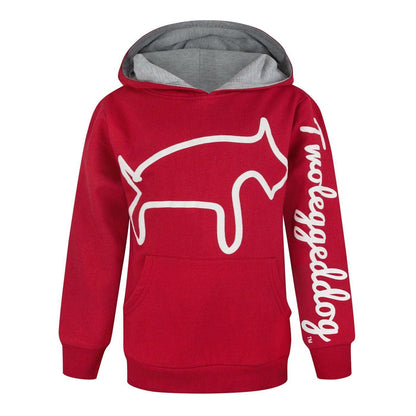 Red - Front - Two Legged Dog Childrens-Kids Logo Hoodie