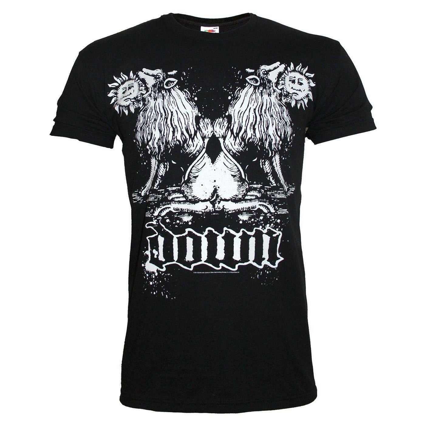 Black - Front - Down Mens Lions T-Shirt
