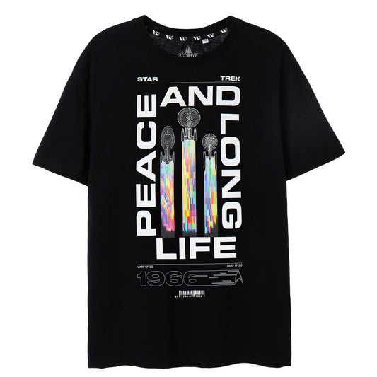 Black - Front - Star Trek Mens Peace And Long Life T-Shirt