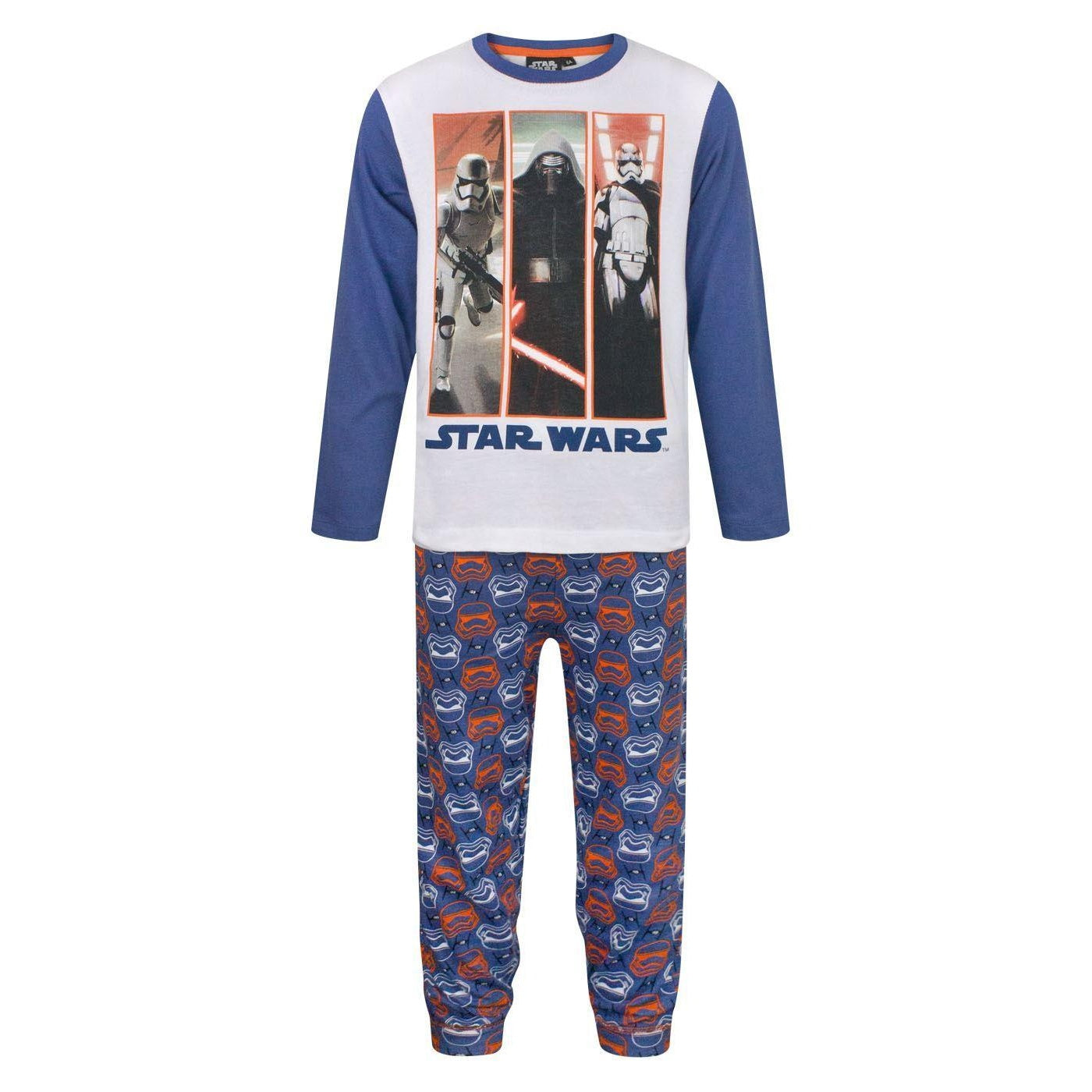 Blue - Front - Star Wars: The Force Awakens Boys Panel Long Pyjama Set