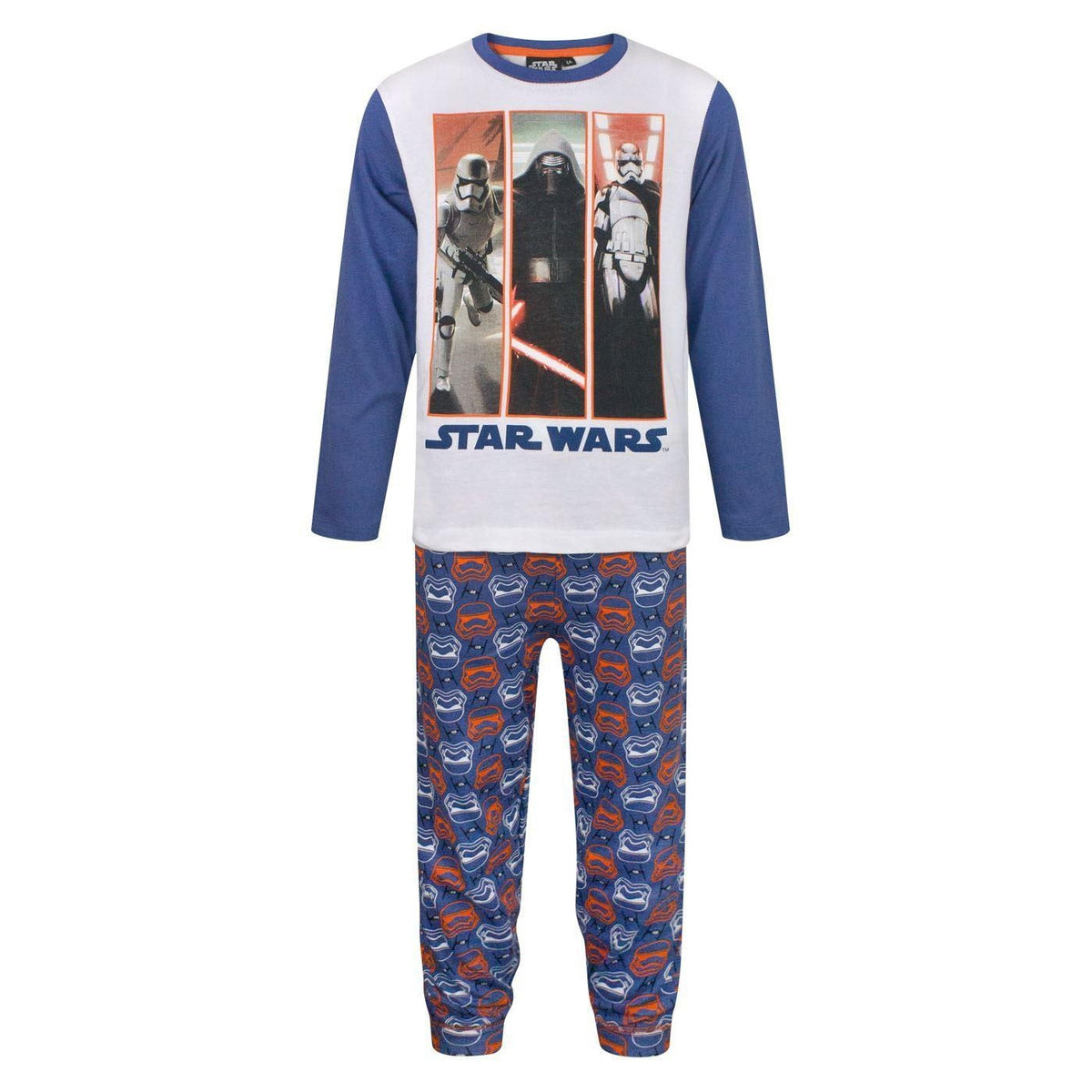 Blue - Front - Star Wars: The Force Awakens Boys Panel Long Pyjama Set