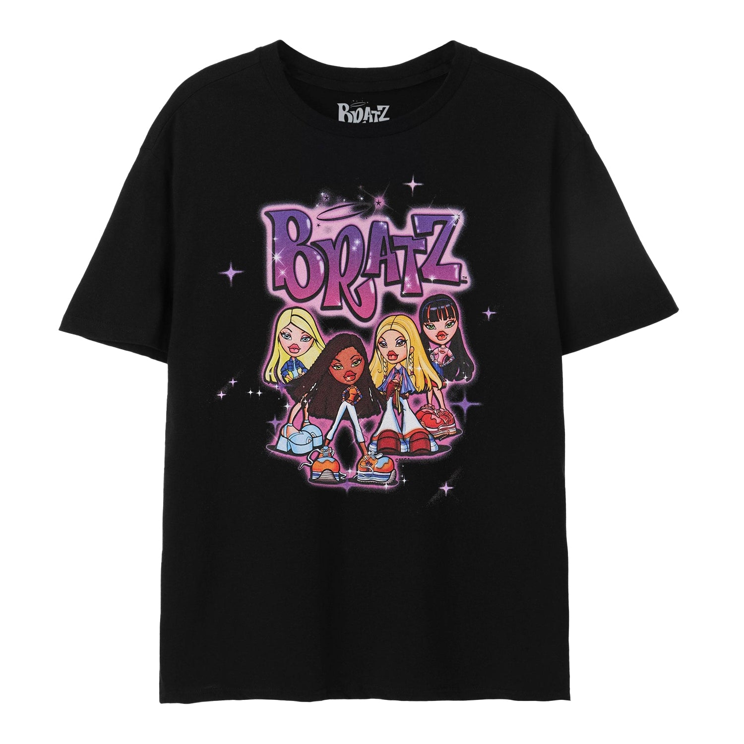 Black - Front - Bratz Womens-Ladies Group Shot T-Shirt