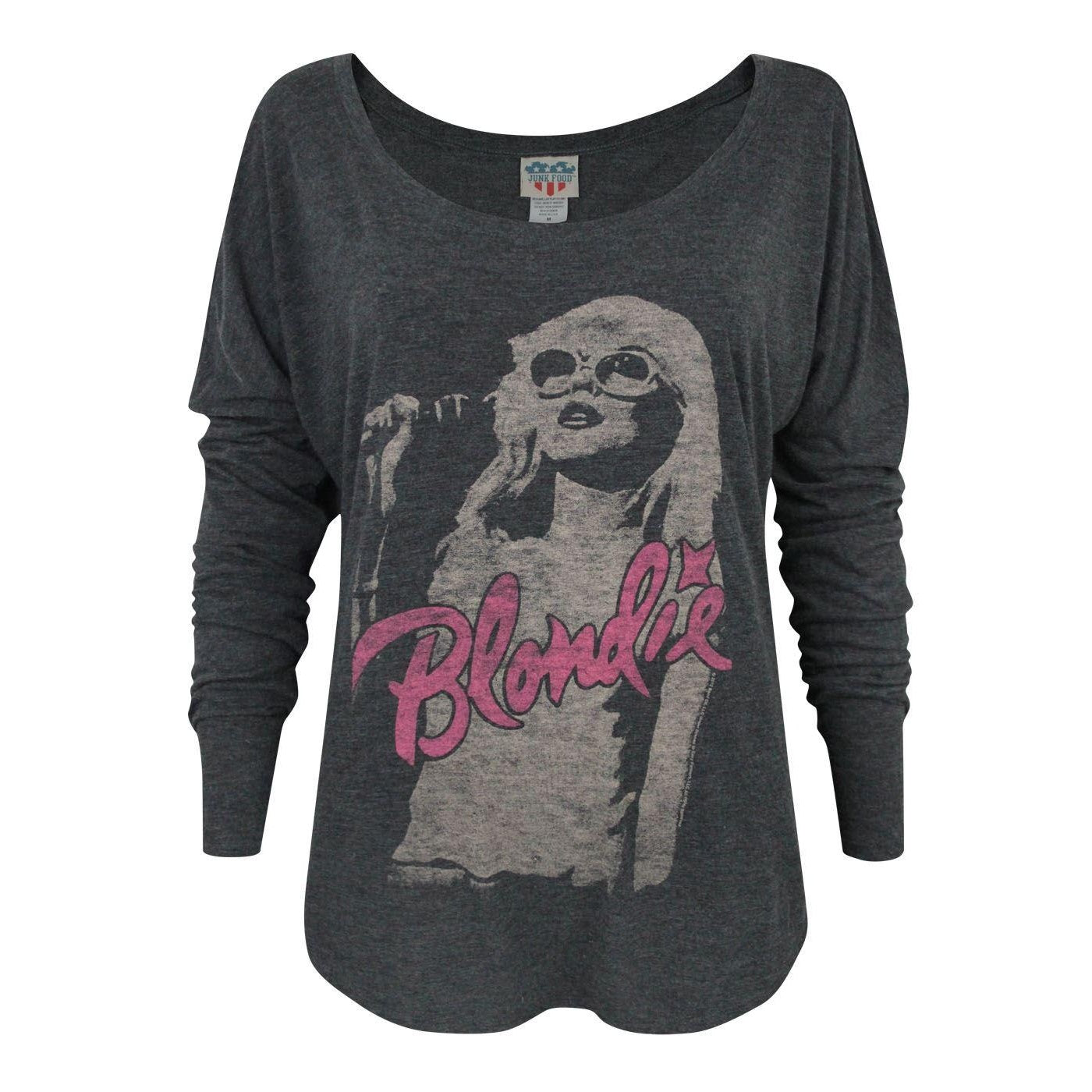 Charcoal - Front - Junk Food Womens-Ladies Blondie Long-Sleeved Top