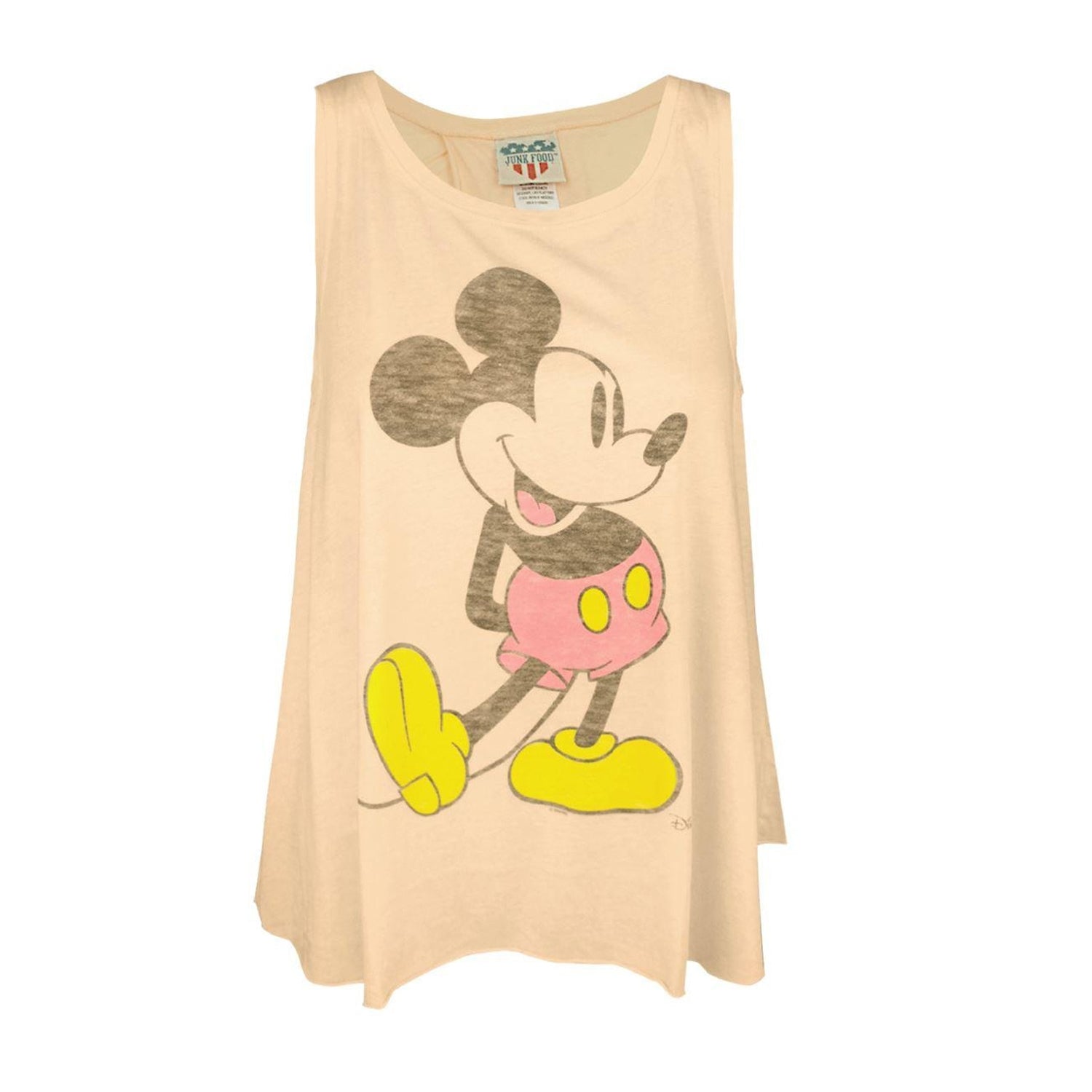 Orange - Front - Junk Food Womens-Ladies Mickey Mouse Open Back Vest Top