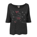 Charcoal - Front - Junk Food Womens-Ladies Minnie Mouse Stars T-Shirt