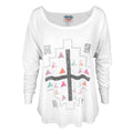 White - Front - Junk Food Womens-Ladies Native Cross Long-Sleeved Top