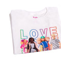 White - Side - Barbie Womens-Ladies Love Everyone Pride T-Shirt