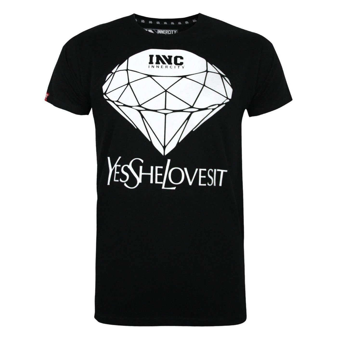 Black - Front - INNERCITY Mens She Loves It T-Shirt