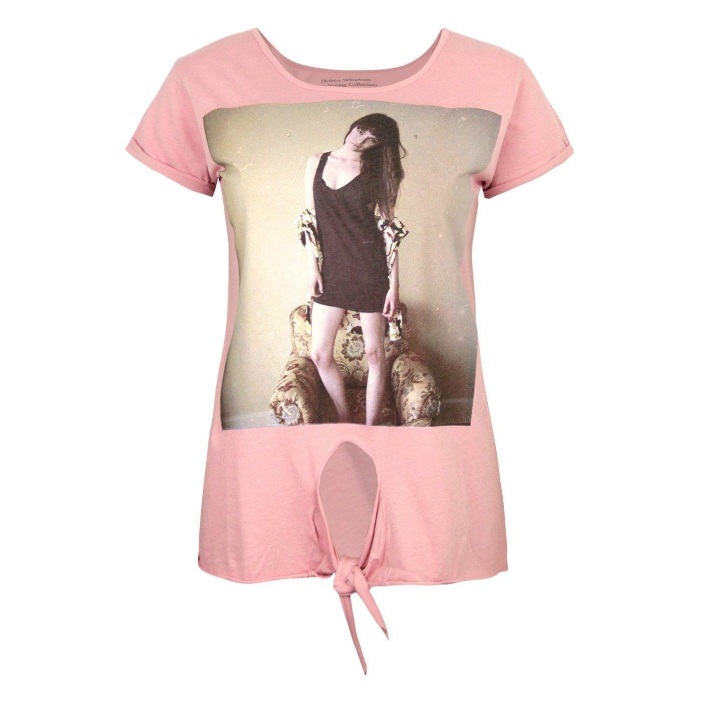 Pink - Front - Blood Is The New Black Womens-Ladies Floral Madness T-Shirt