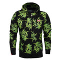 Black-Green - Front - INNERCITY Mens Floral Hoodie