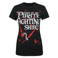 Black - Front - Goodie Two Sleeves Womens-Ladies Pirate Fighting T-Shirt