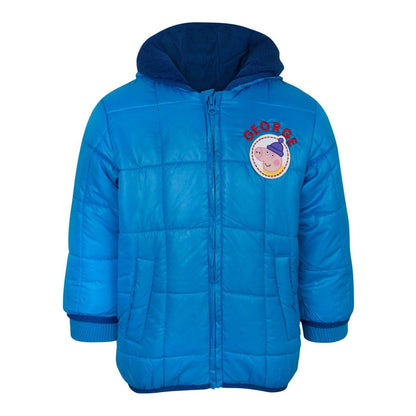 Blue - Front - Peppa Pig Childrens-Kids George Pig Hooded Jacket