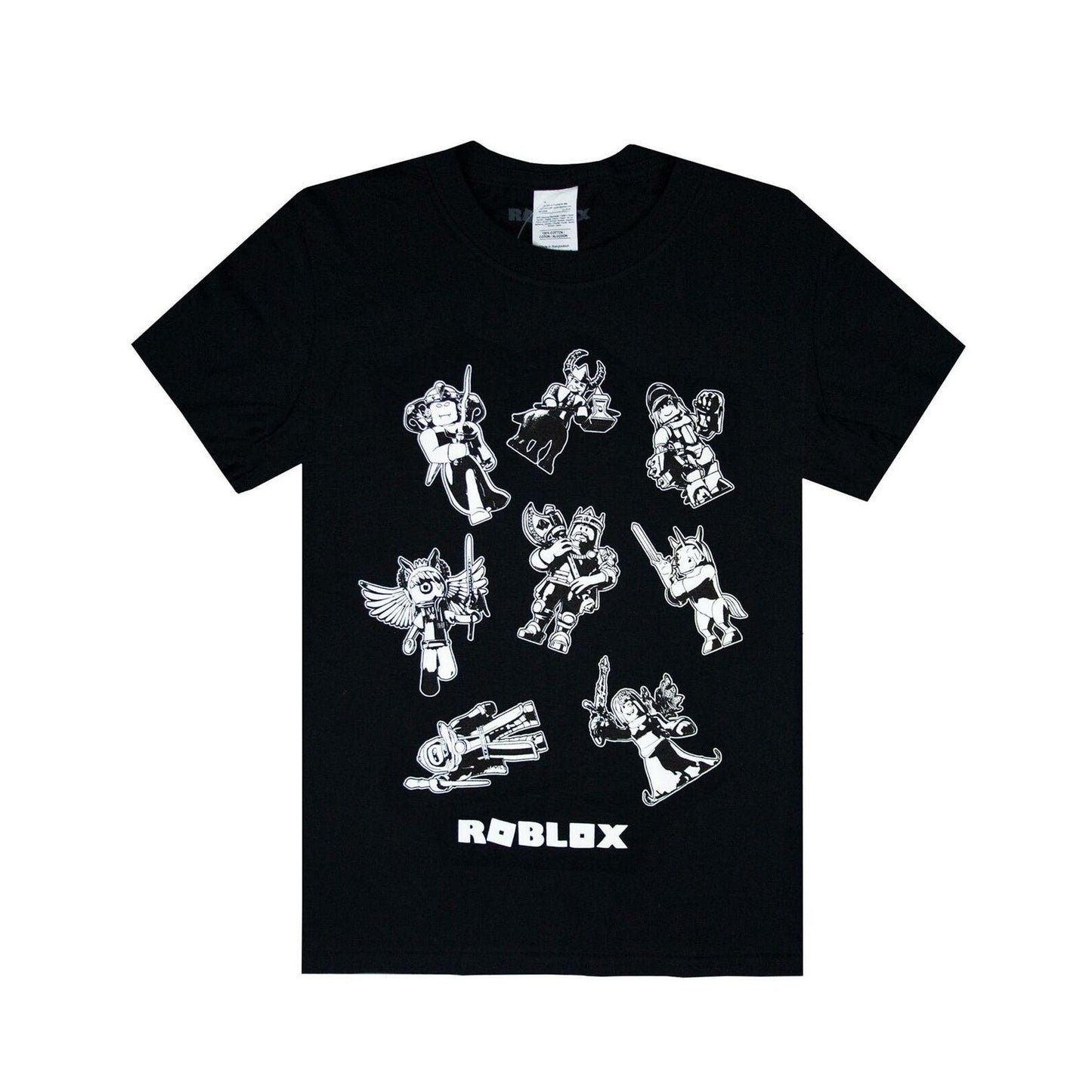 Black - Front - Roblox Childrens-Kids Characters In Space T-Shirt