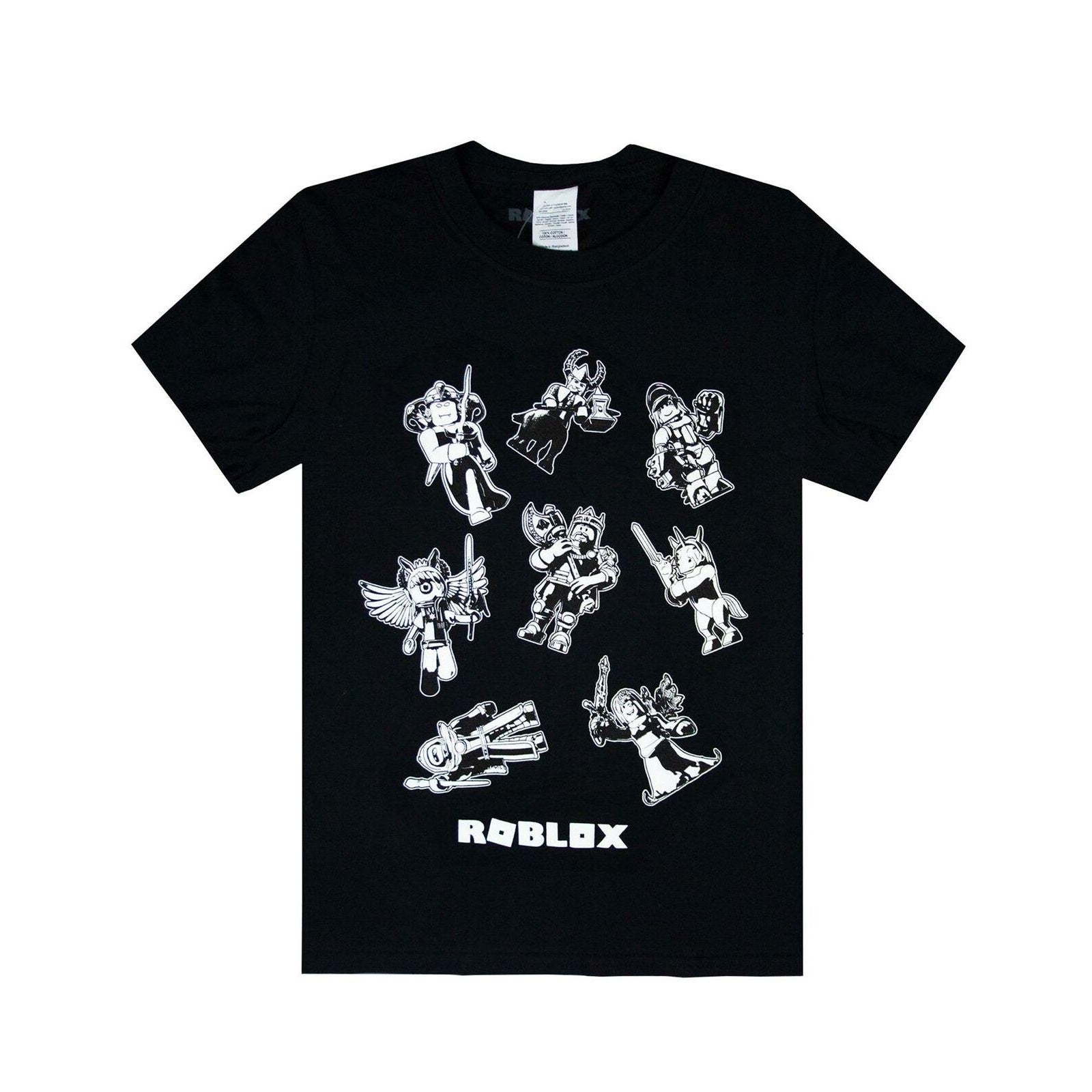 Black - Front - Roblox Childrens-Kids Characters In Space T-Shirt