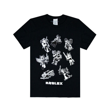Black - Front - Roblox Childrens-Kids Characters In Space T-Shirt