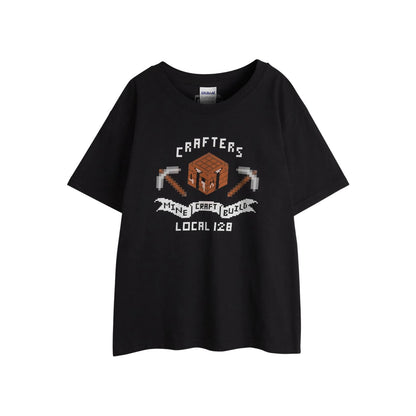 Black - Front - Minecraft Boys Short-Sleeved T-Shirt