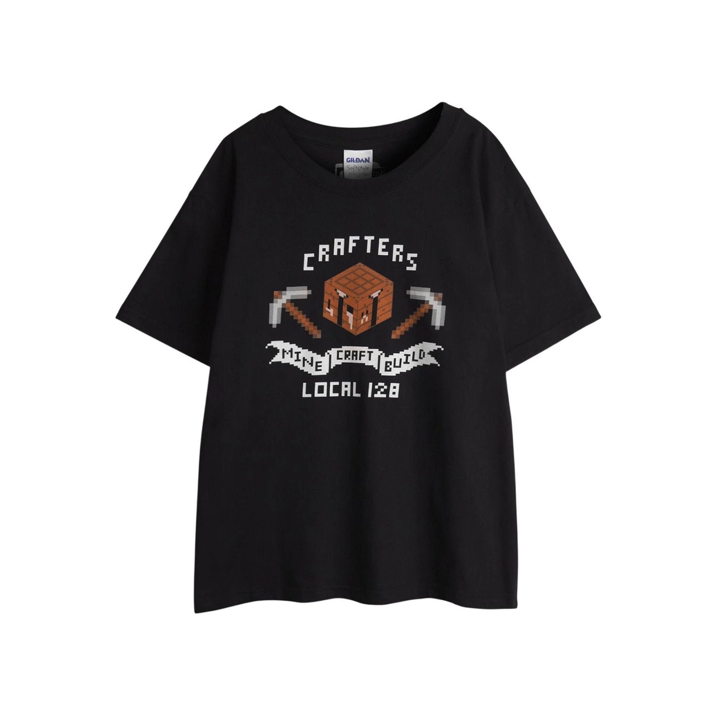 Black - Front - Minecraft Boys Short-Sleeved T-Shirt