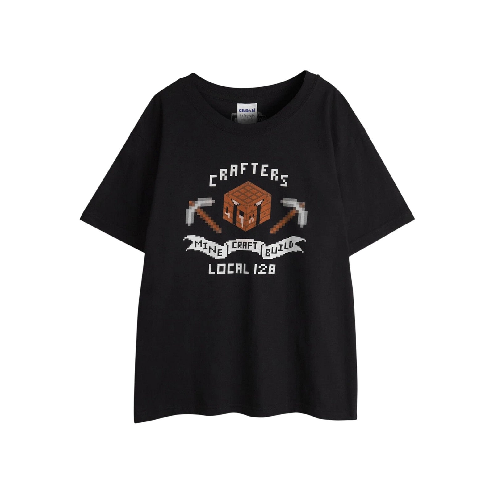 Black - Front - Minecraft Boys Short-Sleeved T-Shirt